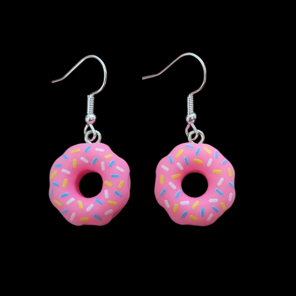 Pink Donut Doughnut earrings